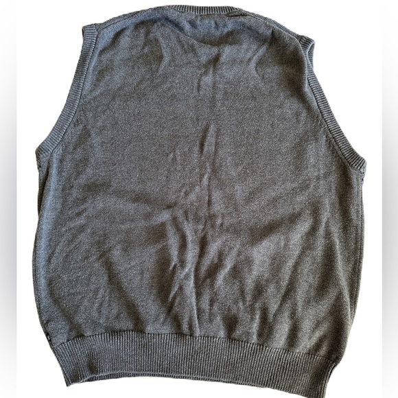 Chaps V Neck Sleeveless Mens Sweater 100% Cotton Gray Burgundy White Navy Large - Picture 2 of 7